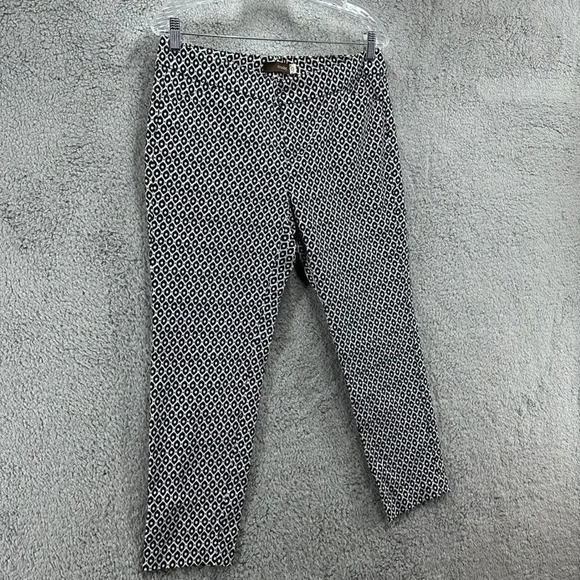 Crosby Women's Size 10 Pants Ankle Length Black White Pattern Stretchy - Picture 6 of 10